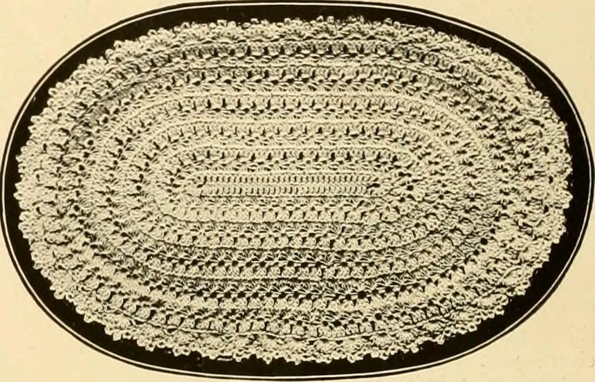 An illustration from The Priscilla crochet book, centerpieces and doilies;, 1915, leaf 21