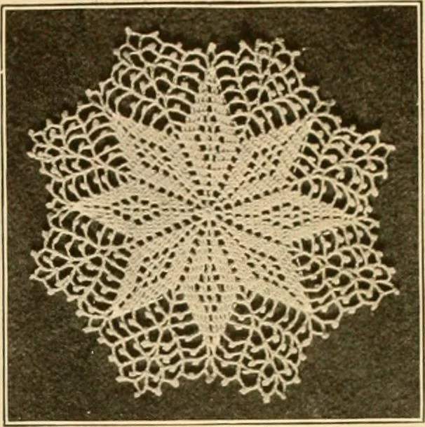 An illustration from The Priscilla crochet book, centerpieces and doilies;, 1915, leaf 22