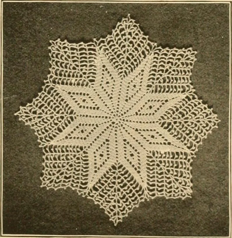An illustration from The Priscilla crochet book, centerpieces and doilies;, 1915, leaf 22