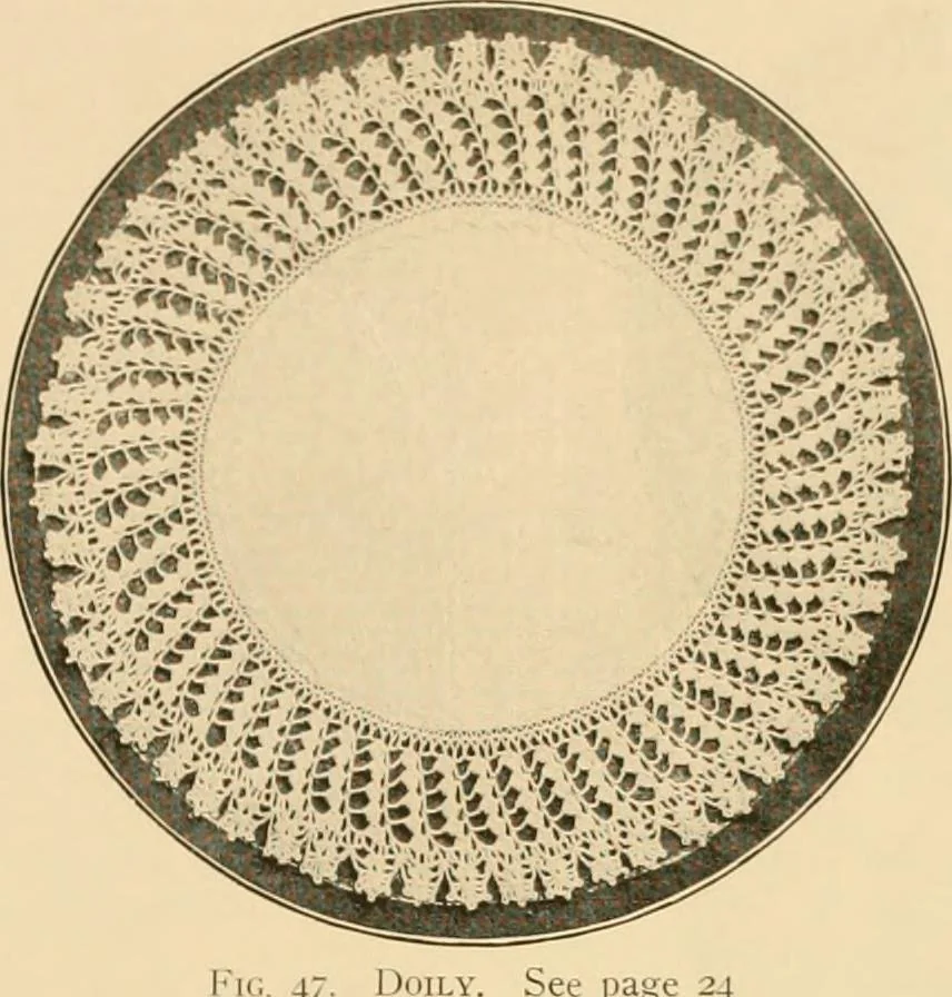 An illustration from The Priscilla crochet book, centerpieces and doilies;, 1915, leaf 24