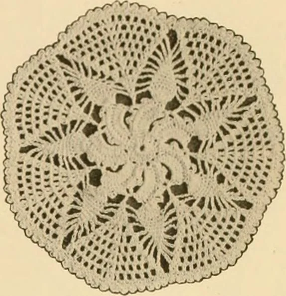 An illustration from The Priscilla crochet book, centerpieces and doilies;, 1915, leaf 30