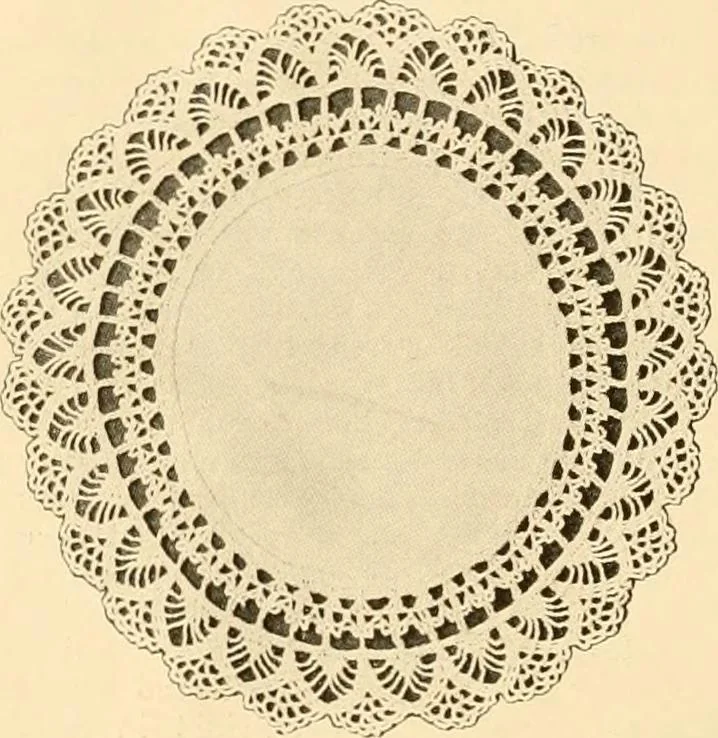 An illustration from The Priscilla crochet book, centerpieces and doilies;, 1915, leaf 31
