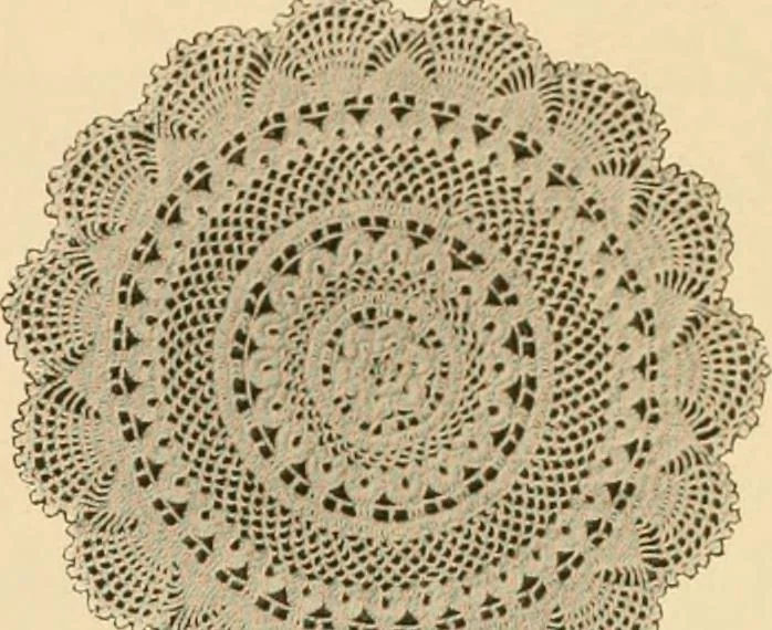 An illustration from The Priscilla crochet book, centerpieces and doilies;, 1915, leaf 32