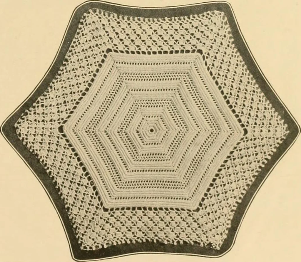 An illustration from The Priscilla crochet book, centerpieces and doilies;, 1915, leaf 36