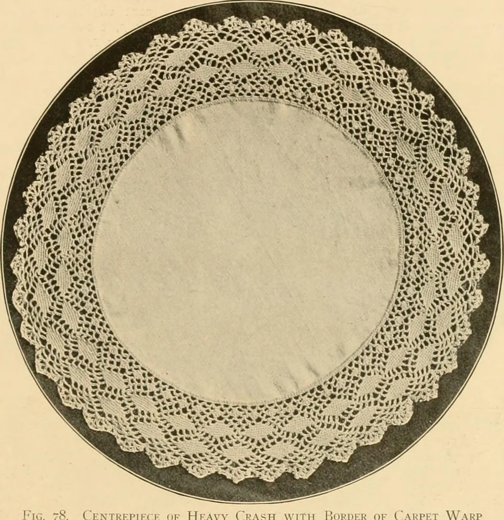 An illustration from The Priscilla crochet book, centerpieces and doilies;, 1915, leaf 38