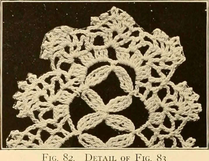 An illustration from The Priscilla crochet book, centerpieces and doilies;, 1915, leaf 41