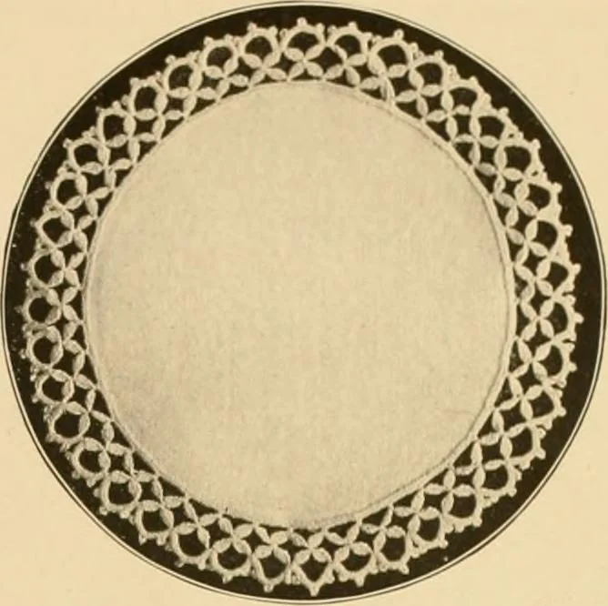 An illustration from The Priscilla crochet book, centerpieces and doilies;, 1915, leaf 44