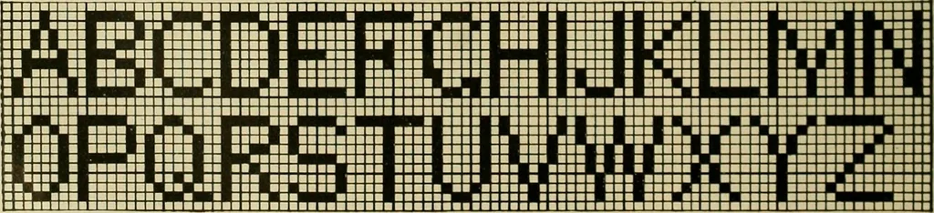 An illustration from The Priscilla filet crochet book : a collection of beautiful designs in filet crochet, equally adapted to cross-stitch beads and canvas with working directions, 1915, leaf 11