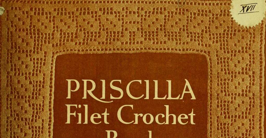 An illustration from The Priscilla filet crochet book : a collection of beautiful designs in filet crochet, equally adapted to cross-stitch beads and canvas with working directions, 1915, leaf 4