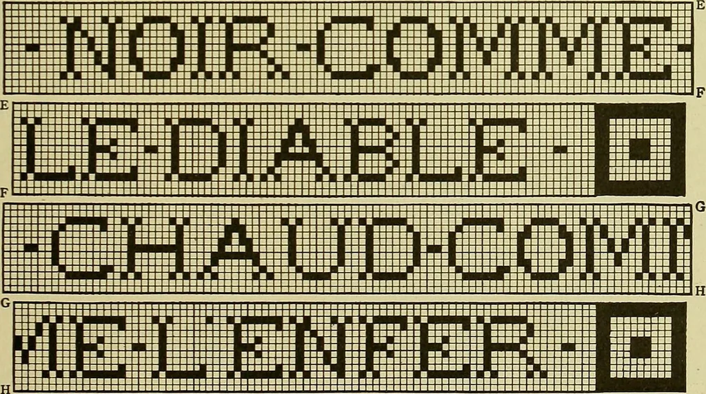 An illustration from The Priscilla filet crochet book, no. 2 ; a collection of beautiful designs in filet crochet, introducing filet crochet brodé, embroidery on crochet and cameo crochet, 1914, leaf 42