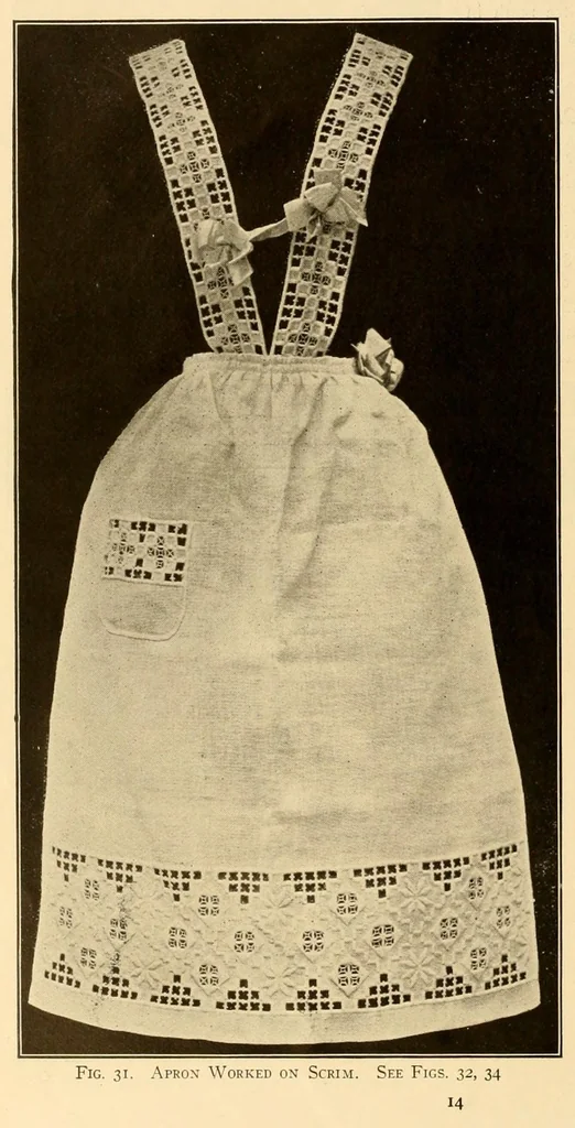 An illustration from The Priscilla Hardanger book; a collection of beautiful designs in Hardanger embroidery, 1909, leaf 18