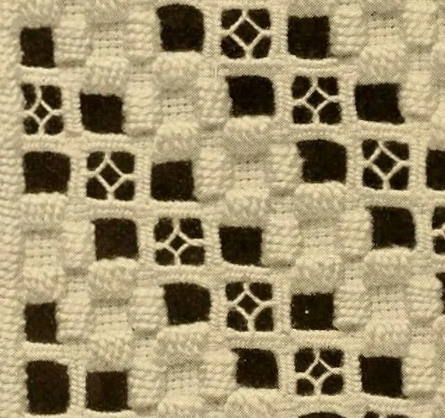 An illustration from The Priscilla Hardanger book; a collection of beautiful designs in Hardanger embroidery, 1909, leaf 24