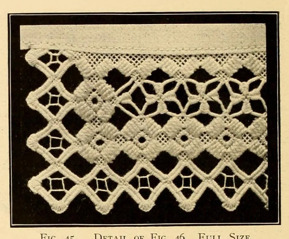 An illustration from The Priscilla Hardanger book; a collection of beautiful designs in Hardanger embroidery, 1909, leaf 30