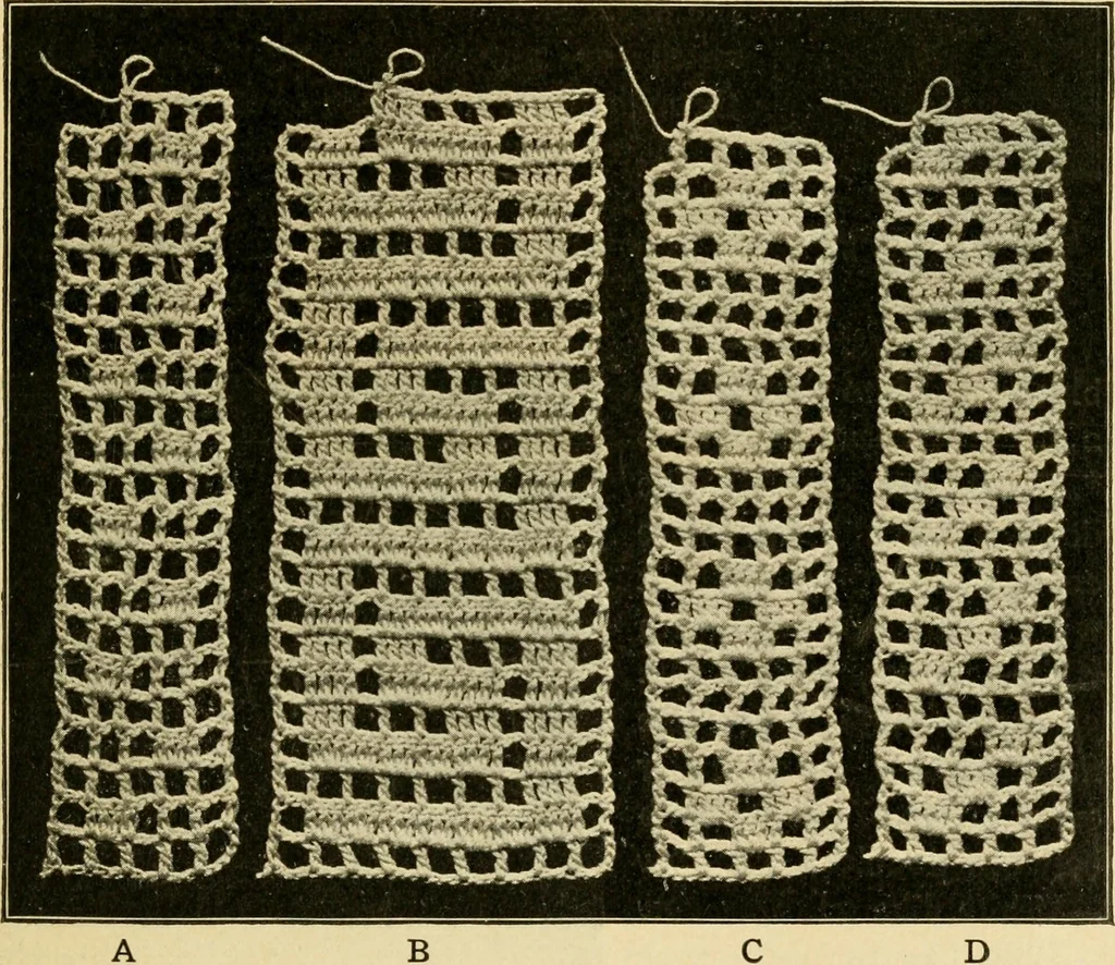 An illustration from Priscilla juniors' crochet book; models and directions for crocheting adapted to girls from 8 to 12 years, 1914, leaf 12