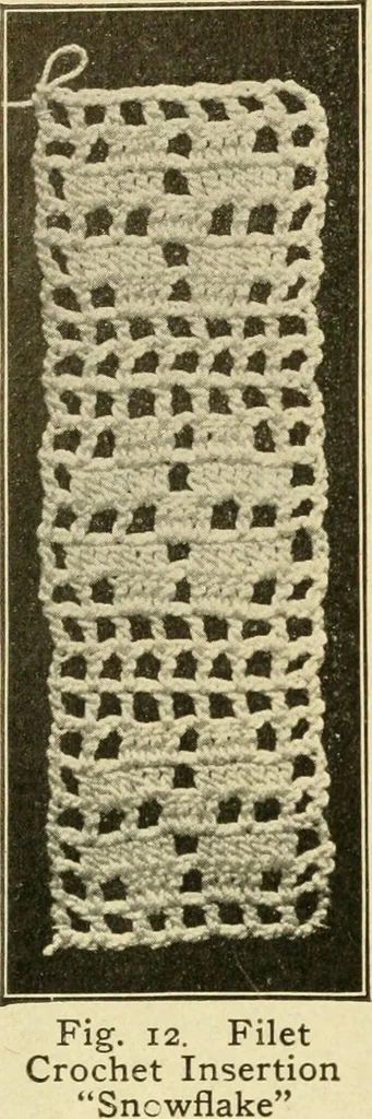 An illustration from Priscilla juniors' crochet book; models and directions for crocheting adapted to girls from 8 to 12 years, 1914, leaf 13
