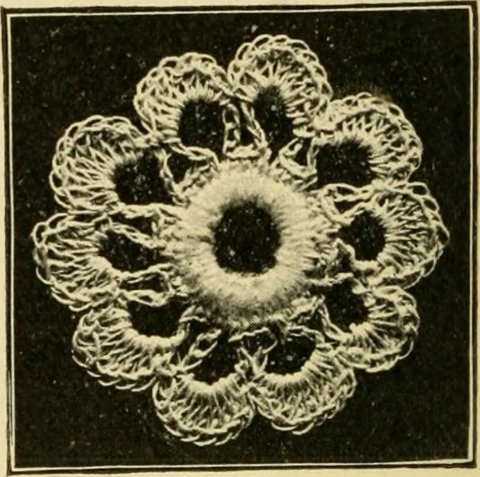 An illustration from Priscilla juniors' crochet book; models and directions for crocheting adapted to girls from 8 to 12 years, 1914, leaf 15