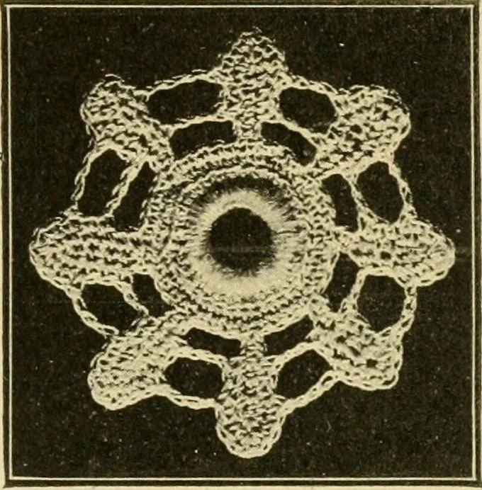 An illustration from Priscilla juniors' crochet book; models and directions for crocheting adapted to girls from 8 to 12 years, 1914, leaf 16