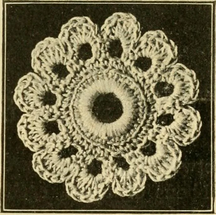 An illustration from Priscilla juniors' crochet book; models and directions for crocheting adapted to girls from 8 to 12 years, 1914, leaf 16