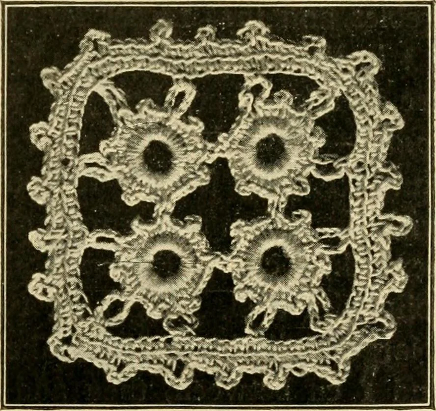 An illustration from Priscilla juniors' crochet book; models and directions for crocheting adapted to girls from 8 to 12 years, 1914, leaf 16