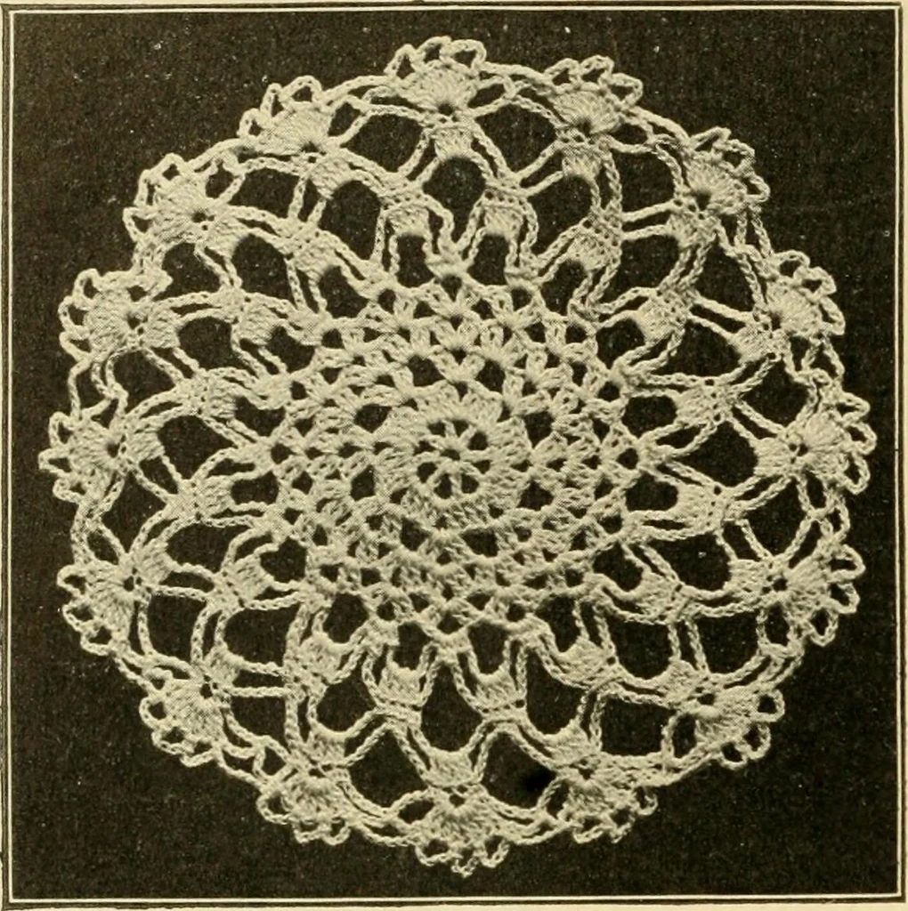 An illustration from Priscilla juniors' crochet book; models and directions for crocheting adapted to girls from 8 to 12 years, 1914, leaf 17