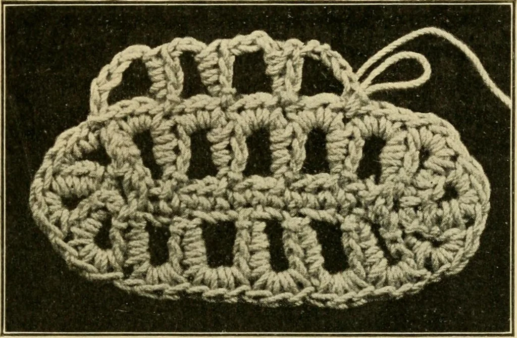 An illustration from Priscilla juniors' crochet book; models and directions for crocheting adapted to girls from 8 to 12 years, 1914, leaf 24