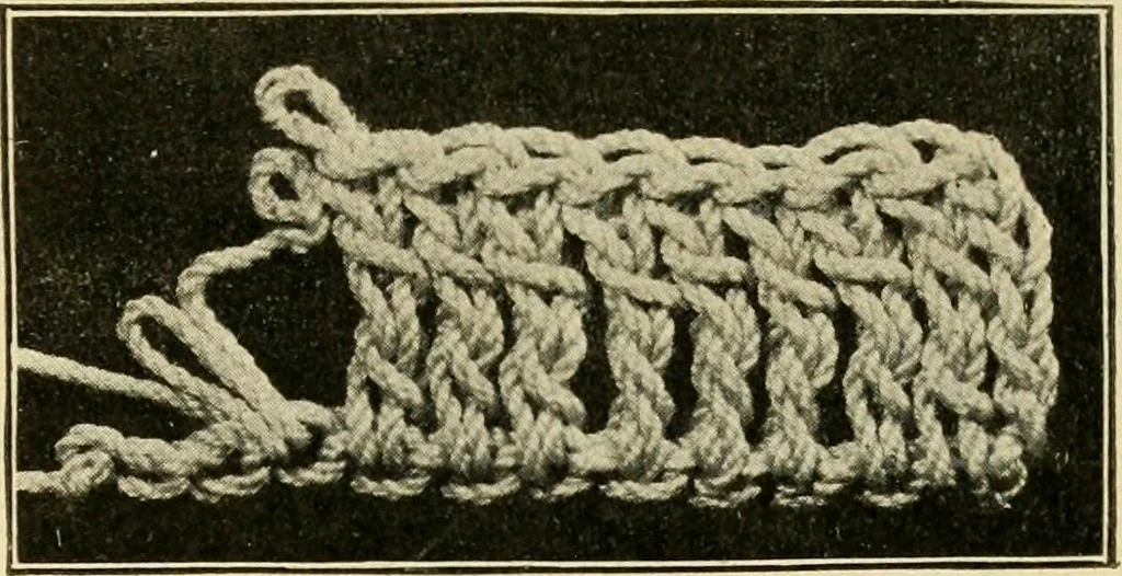 An illustration from Priscilla juniors' crochet book; models and directions for crocheting adapted to girls from 8 to 12 years, 1914, leaf 6