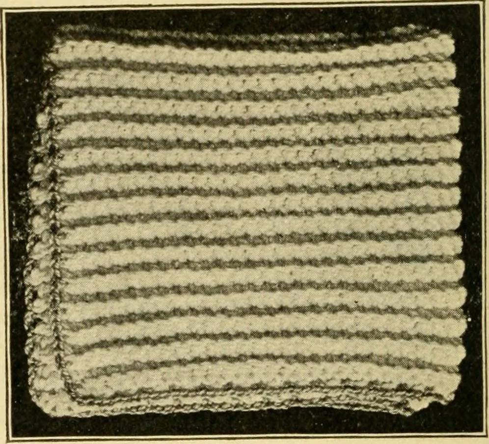 An illustration from Priscilla juniors' crochet book; models and directions for crocheting adapted to girls from 8 to 12 years, 1914, leaf 7