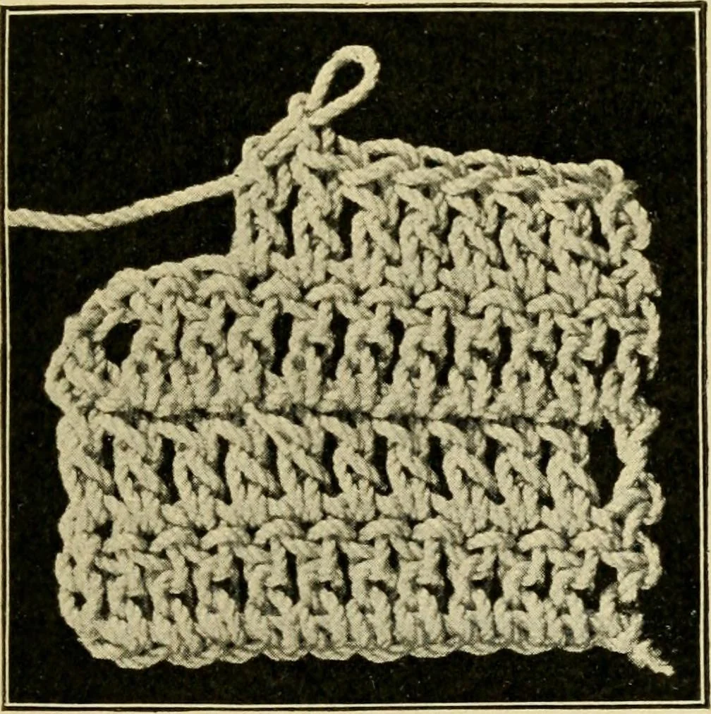 An illustration from Priscilla juniors' crochet book; models and directions for crocheting adapted to girls from 8 to 12 years, 1914, leaf 8