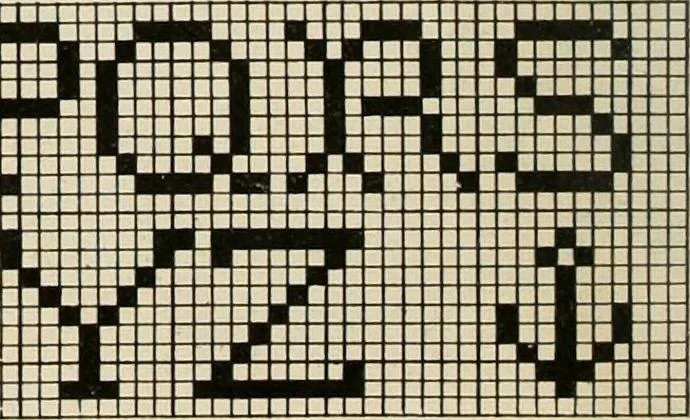 An illustration from The Priscilla netting book, containing full directions for making square and circular netting, and for the various stitches with which netting is ornamented, also a great number of finished pieces in the different varieties of netting and filet brodé, 1914, leaf 43