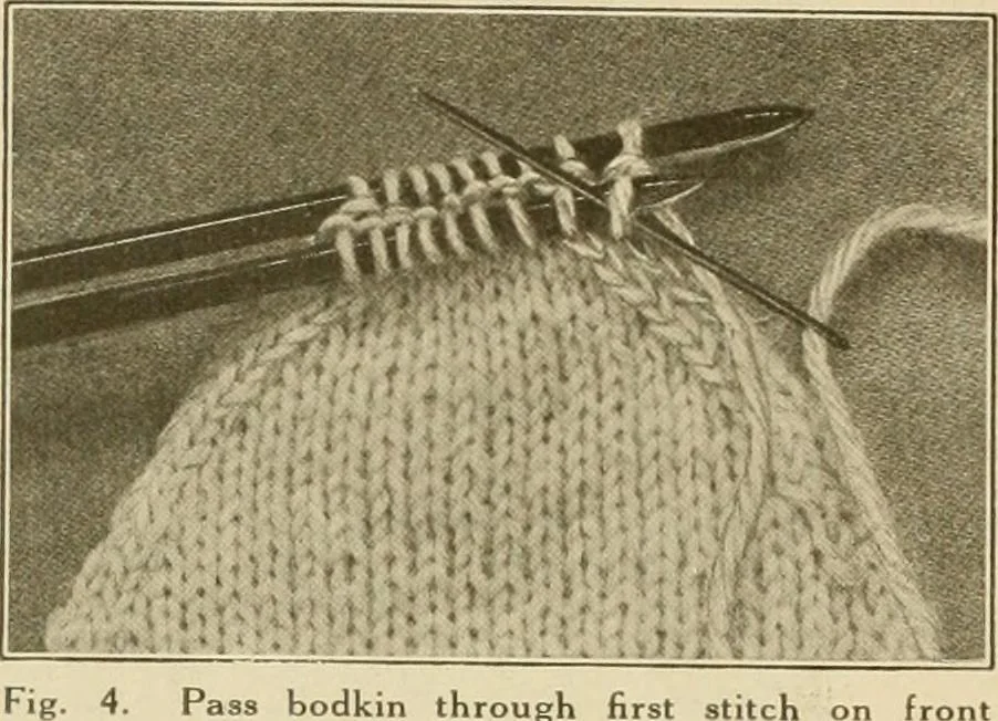 An illustration from The Priscilla war work book, including directions for knitted garments and comfort kits from the American Red cross, and knitted garments for the boy scout, 1917, leaf 15