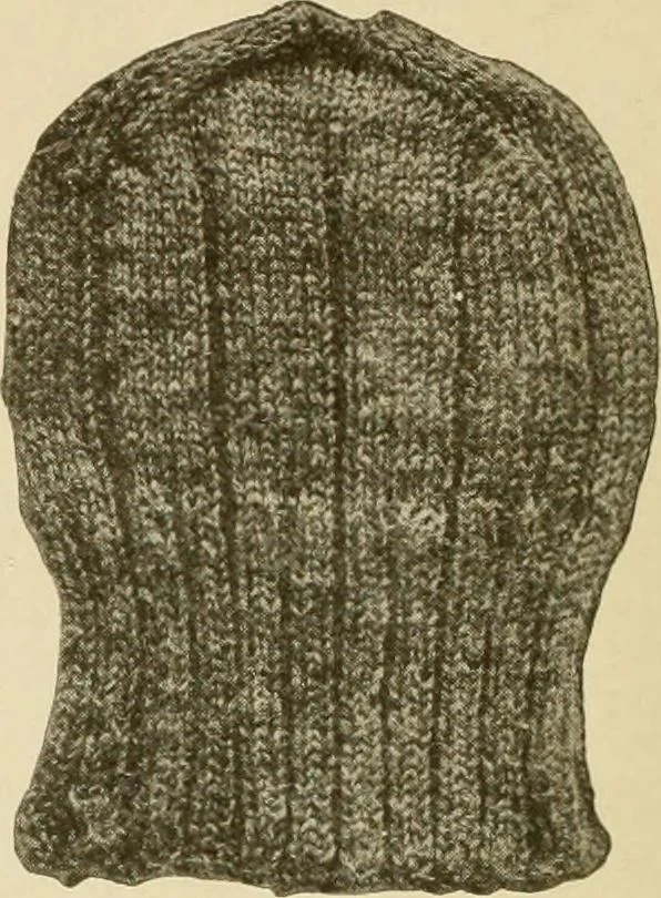 An illustration from The Priscilla war work book, including directions for knitted garments and comfort kits from the American Red cross, and knitted garments for the boy scout, 1917, leaf 19