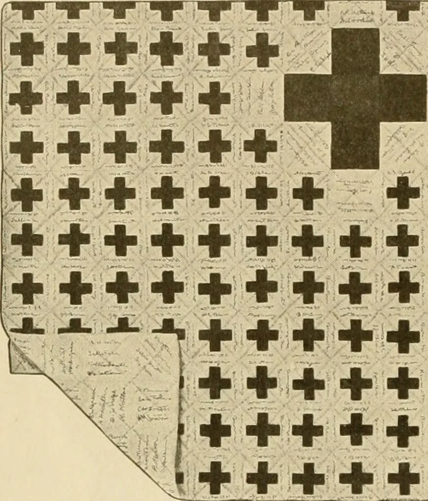 An illustration from The Priscilla war work book, including directions for knitted garments and comfort kits from the American Red cross, and knitted garments for the boy scout, 1917, leaf 21