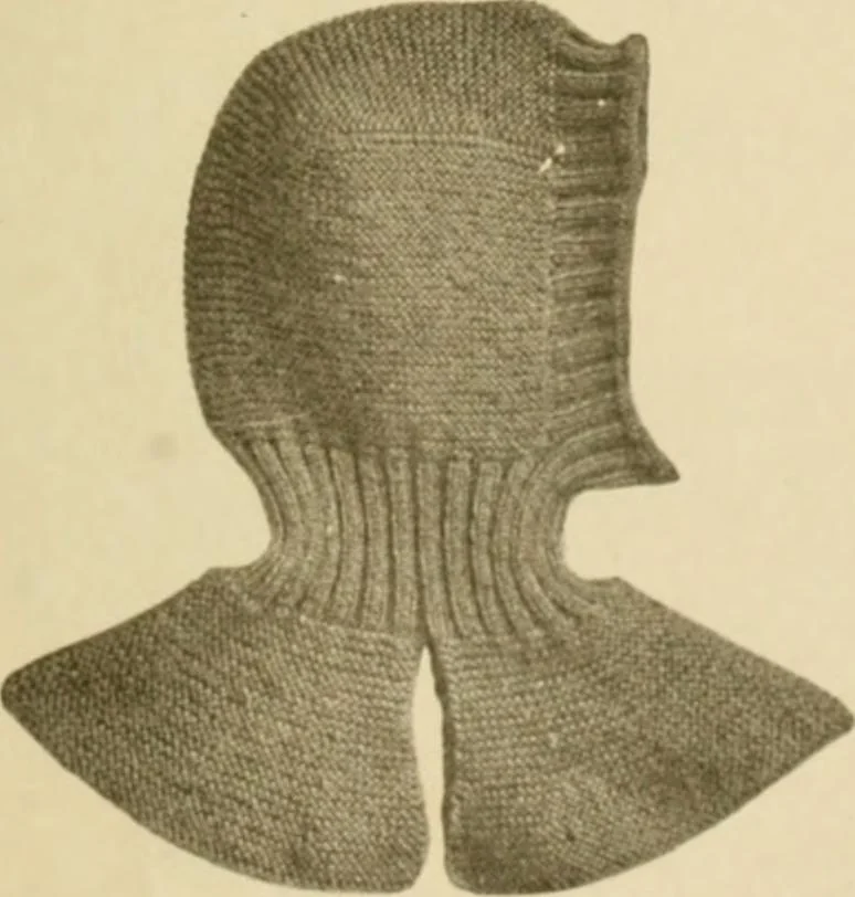 An illustration from The Priscilla war work book, including directions for knitted garments and comfort kits from the American Red cross, and knitted garments for the boy scout, 1917, leaf 30