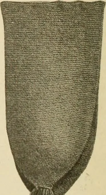 An illustration from The Priscilla war work book, including directions for knitted garments and comfort kits from the American Red cross, and knitted garments for the boy scout, 1917, leaf 31