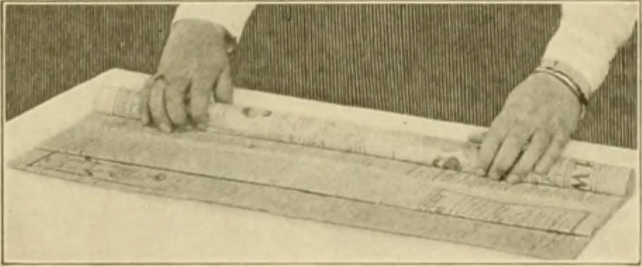 An illustration from The Priscilla war work book, including directions for knitted garments and comfort kits from the American Red cross, and knitted garments for the boy scout, 1917, leaf 32