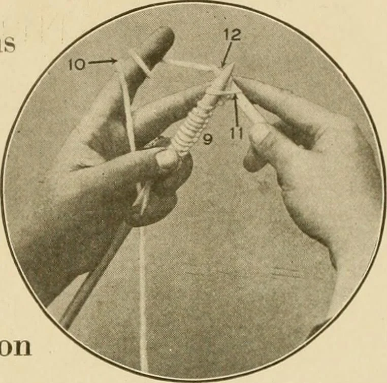 An illustration from The Priscilla war work book, including directions for knitted garments and comfort kits from the American Red cross, and knitted garments for the boy scout, 1917, leaf 5