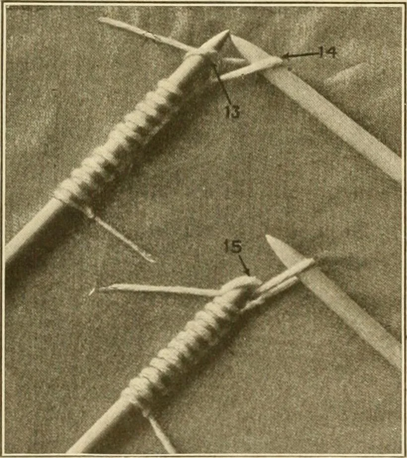 An illustration from The Priscilla war work book, including directions for knitted garments and comfort kits from the American Red cross, and knitted garments for the boy scout, 1917, leaf 5