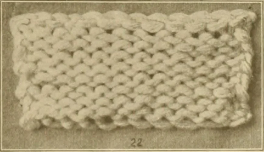 An illustration from The Priscilla war work book, including directions for knitted garments and comfort kits from the American Red cross, and knitted garments for the boy scout, 1917, leaf 6