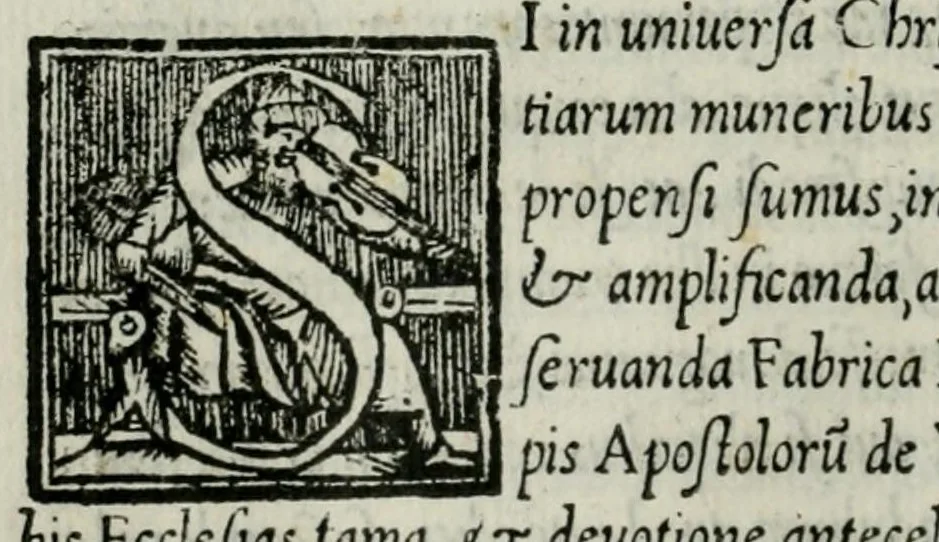 An illustration from Privilegia, avctoritates, facvltates, indvlgentiaeq. Fabricae Basilicae Principis Apostoloru Sancti Petri de Vrbe : à quàmpluribus Ro. pontificibus concesae, et per sanctissimvm D.N. dominum Pavlvm diuina prouidentia papam IIII confirmatae, 1559, leaf 230