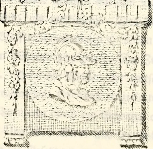 An illustration from Proben des hohen Teütschen Reichs Adels, oder, Sammlungen alter Denkmäler, Grabsteinen, Wappen, Inn- und Urschriften, u: d: nach ihrem wahren Urbilde aufgenommen unter offener Treüe bewähret und durch Anenbäume auch sonstige Nachrichten erkläret und erläuteret, 1775, leaf 214