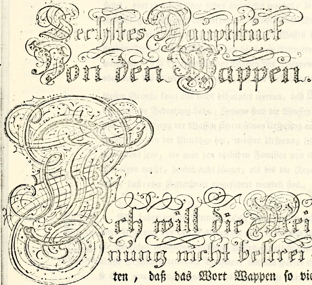 An illustration from Proben des hohen Teütschen Reichs Adels, oder, Sammlungen alter Denkmäler, Grabsteinen, Wappen, Inn- und Urschriften, u: d: nach ihrem wahren Urbilde aufgenommen unter offener Treüe bewähret und durch Anenbäume auch sonstige Nachrichten erkläret und erläuteret, 1775, leaf 216