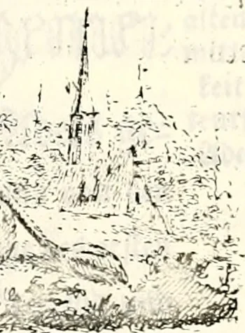 An illustration from Proben des hohen Teütschen Reichs Adels, oder, Sammlungen alter Denkmäler, Grabsteinen, Wappen, Inn- und Urschriften, u: d: nach ihrem wahren Urbilde aufgenommen unter offener Treüe bewähret und durch Anenbäume auch sonstige Nachrichten erkläret und erläuteret, 1775, leaf 266