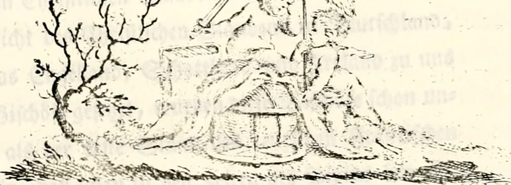 An illustration from Proben des hohen Teütschen Reichs Adels, oder, Sammlungen alter Denkmäler, Grabsteinen, Wappen, Inn- und Urschriften, u: d: nach ihrem wahren Urbilde aufgenommen unter offener Treüe bewähret und durch Anenbäume auch sonstige Nachrichten erkläret und erläuteret, 1775, leaf 286