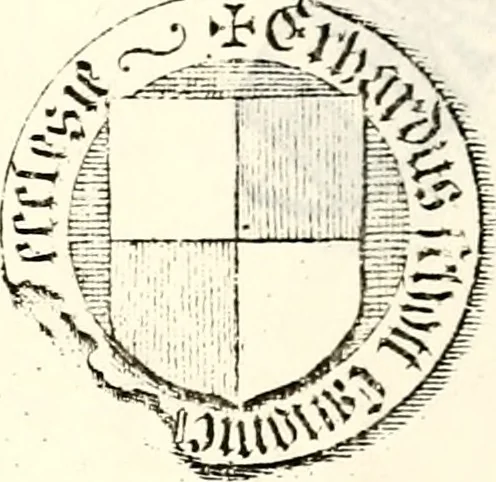 An illustration from Proben des hohen Teütschen Reichs Adels, oder, Sammlungen alter Denkmäler, Grabsteinen, Wappen, Inn- und Urschriften, u: d: nach ihrem wahren Urbilde aufgenommen unter offener Treüe bewähret und durch Anenbäume auch sonstige Nachrichten erkläret und erläuteret, 1775, leaf 378