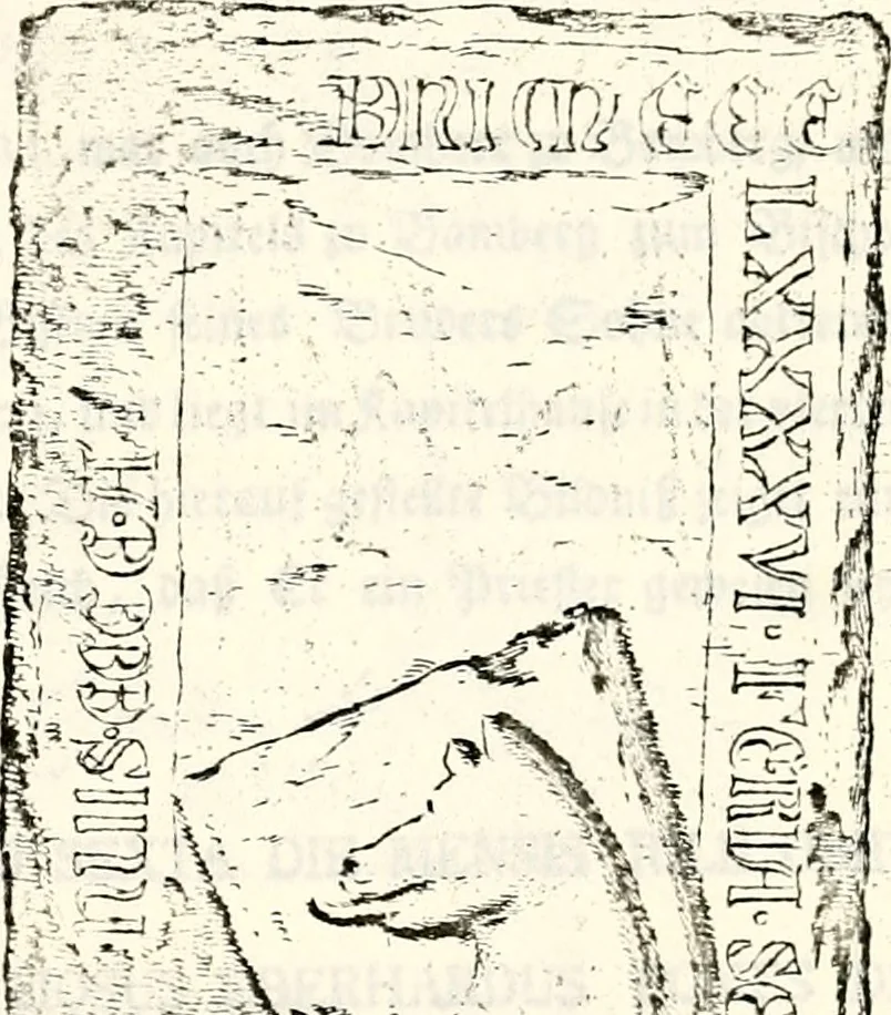 An illustration from Proben des hohen Teütschen Reichs Adels, oder, Sammlungen alter Denkmäler, Grabsteinen, Wappen, Inn- und Urschriften, u: d: nach ihrem wahren Urbilde aufgenommen unter offener Treüe bewähret und durch Anenbäume auch sonstige Nachrichten erkläret und erläuteret, 1775, leaf 604