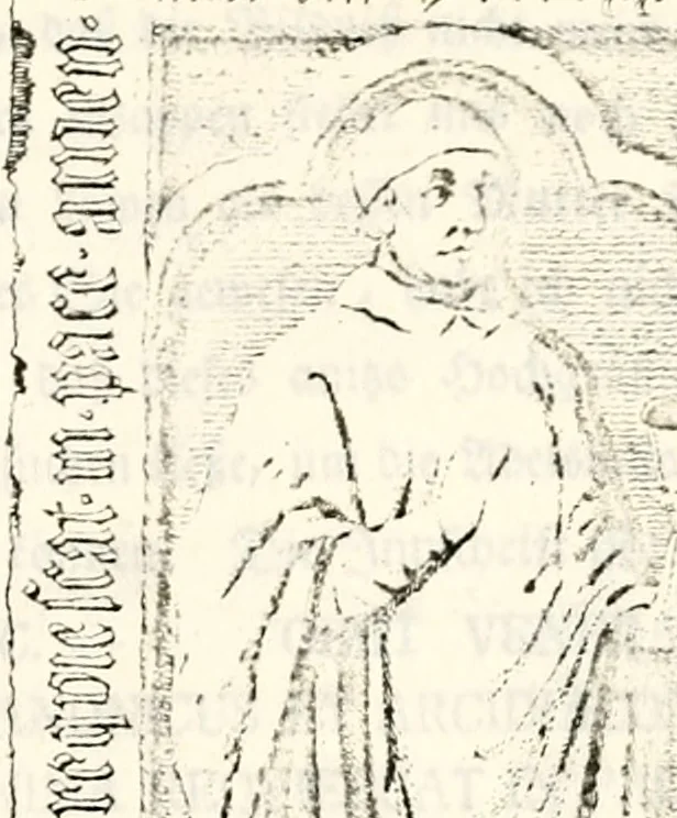 An illustration from Proben des hohen Teütschen Reichs Adels, oder, Sammlungen alter Denkmäler, Grabsteinen, Wappen, Inn- und Urschriften, u: d: nach ihrem wahren Urbilde aufgenommen unter offener Treüe bewähret und durch Anenbäume auch sonstige Nachrichten erkläret und erläuteret, 1775, leaf 608
