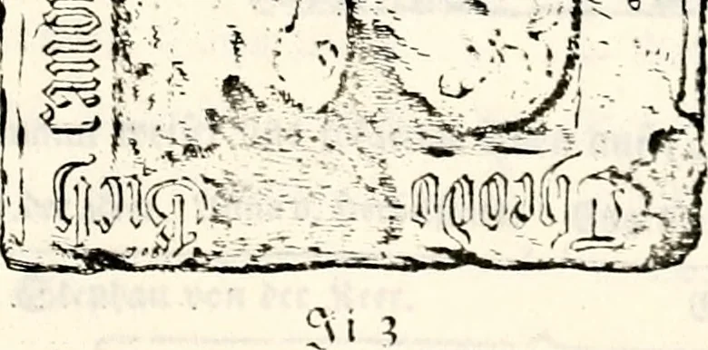 An illustration from Proben des hohen Teütschen Reichs Adels, oder, Sammlungen alter Denkmäler, Grabsteinen, Wappen, Inn- und Urschriften, u: d: nach ihrem wahren Urbilde aufgenommen unter offener Treüe bewähret und durch Anenbäume auch sonstige Nachrichten erkläret und erläuteret, 1775, leaf 610