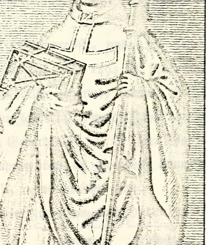 An illustration from Proben des hohen Teütschen Reichs Adels, oder, Sammlungen alter Denkmäler, Grabsteinen, Wappen, Inn- und Urschriften, u: d: nach ihrem wahren Urbilde aufgenommen unter offener Treüe bewähret und durch Anenbäume auch sonstige Nachrichten erkläret und erläuteret, 1775, leaf 652