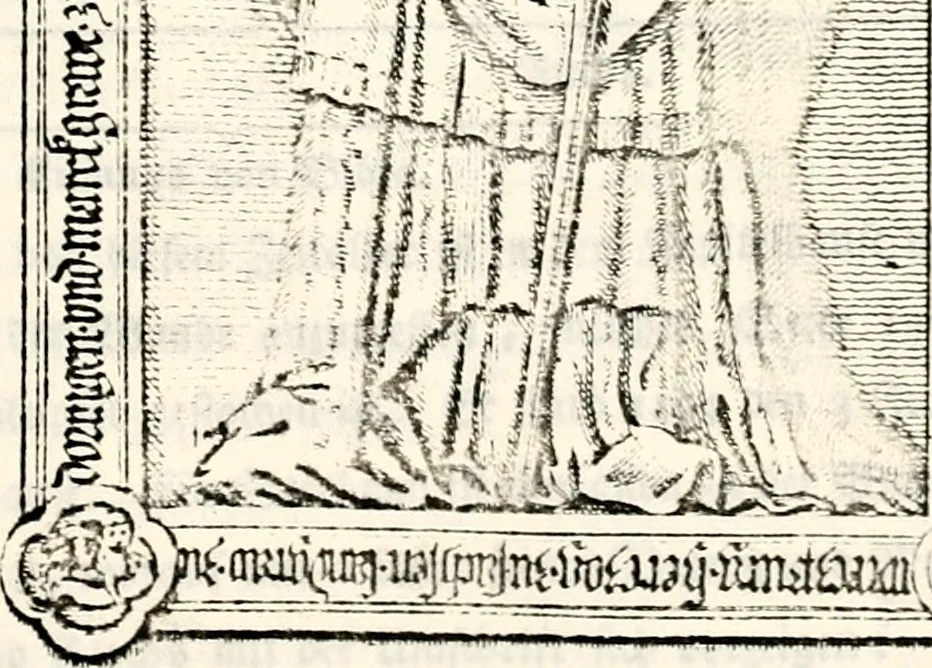 An illustration from Proben des hohen Teütschen Reichs Adels, oder, Sammlungen alter Denkmäler, Grabsteinen, Wappen, Inn- und Urschriften, u: d: nach ihrem wahren Urbilde aufgenommen unter offener Treüe bewähret und durch Anenbäume auch sonstige Nachrichten erkläret und erläuteret, 1775, leaf 652