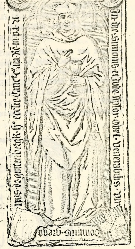 An illustration from Proben des hohen Teütschen Reichs Adels, oder, Sammlungen alter Denkmäler, Grabsteinen, Wappen, Inn- und Urschriften, u: d: nach ihrem wahren Urbilde aufgenommen unter offener Treüe bewähret und durch Anenbäume auch sonstige Nachrichten erkläret und erläuteret, 1775, leaf 668